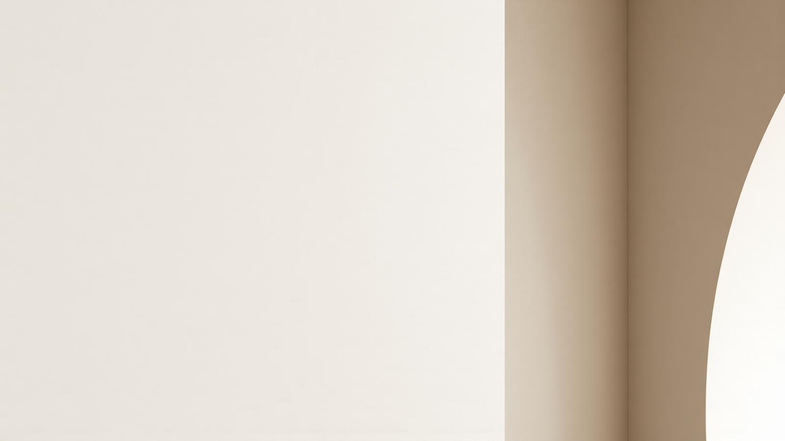 Architectural detail in ivory and brass tones